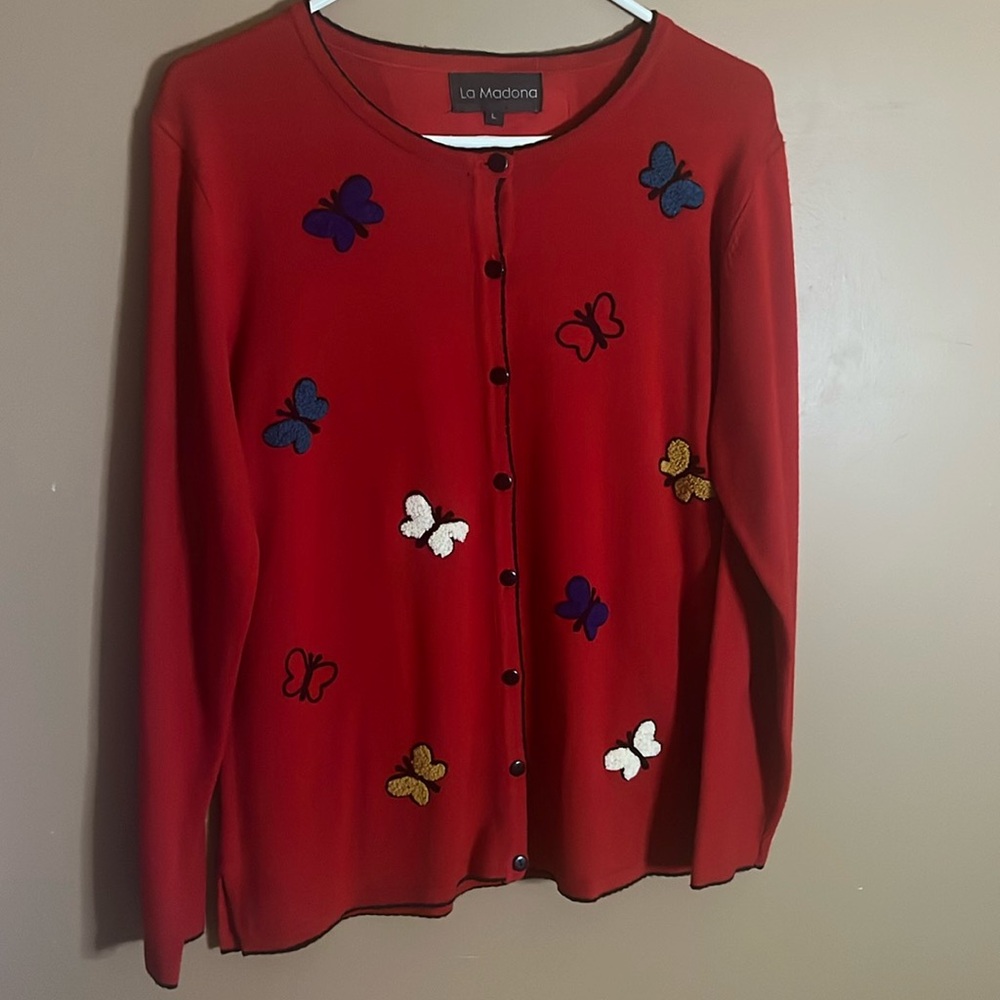 😄Vintage Butterfly Cardigan Sweater Button